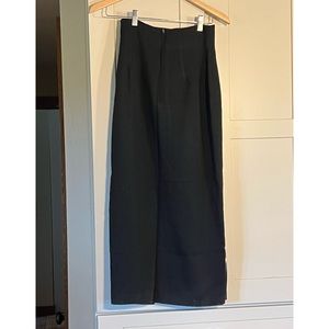 The Limited black long wool lined pencil skirt, slit up middle in front, size 2